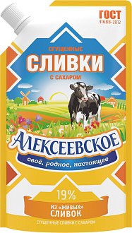 Сливки сгущ.Алексеевские сашет 270гр./ 24шт