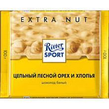 Шоколад Ritter Sport белый цельный лесной орех 100гр./10 шт.