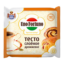 Тесто слоеное Бездрожжевое рулон Uno Fortuno 500гр.
