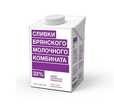 Сливки 33% 500 г,БМК ТВА edge