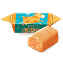 Конфеты Азовская Коровка молочная вес кг  (АКФ)