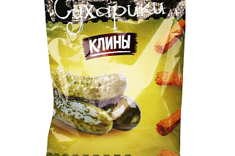 Сухарики Клины ржаные со вкусом малосольного огурчика 100гр 1*20 