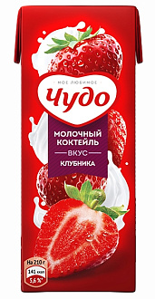 Чудо коктейль мол. 0,2л 2%  клубника