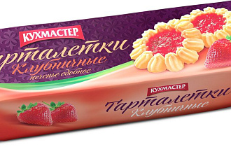 Печенье Клубничные тарталетки 240г Кухмастер