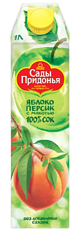 Сок Сады Придонья 1 л Яблоко/персик с мякотью