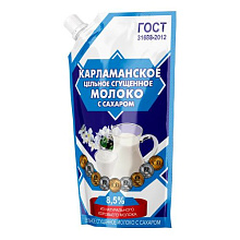 Молоко сгущ с сахаром дой-пак 270гр.*36шт. Карламанский МК