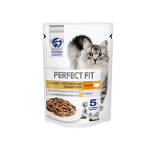 Корм влажный для кошек PERFECT FIT 75гр. д/чув пищ индейка