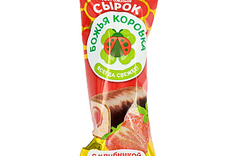 Сырок тв глаз с клубникой  БОЖЬЯ КОРОВКА 23% 40гр.