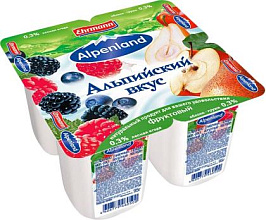 Йогурт Альпенлэнд 0,3% Лесные ягоды Яблоко Груша 95гр.