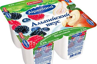 Йогурт Альпенлэнд 0,3% Лесные ягоды Яблоко Груша 95гр.