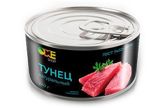 Тунец натуральный макрелевый OneShop 240гр ж/б ключ 