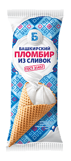 Мороженое пломбир с аром. ванили в ваф.сах.рожке 70гр. Башкирский пломб.