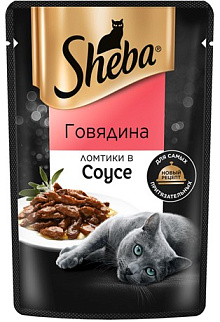 Корм влаж. д/кошек ломтики Говядина в соусе 75гр./28шт. ШЕБА