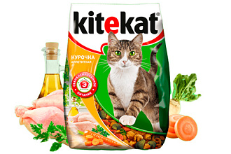 Корм сухой для кошек Курочка аппетитная 350гр. KiteKat